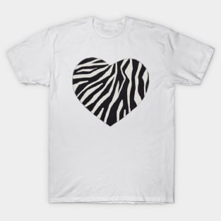 Zebra Print Heart T-Shirt